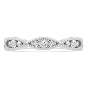 Round Diamond Tiara Semi-Eternity Wedding Band Ring in White Gold (MVSXB0066-W)