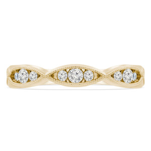 Round Diamond Tiara Semi-Eternity Wedding Band Ring in Yellow Gold (MVSXB0066-Y)