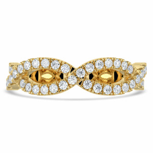 Round Diamond Open Infinity Semi-Eternity Wedding Band Ring in Yellow Gold (MVSXB0067-Y)
