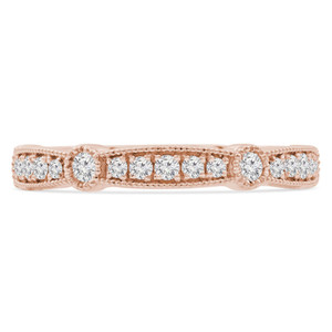 Round Diamond 3/4 Way Semi-Eternity Wedding Band Ring in Rose Gold (MVSXB0074-R)