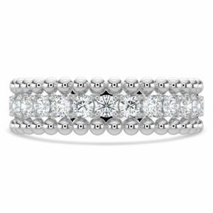 Round Diamond Semi-Eternity Wedding Band Ring in White Gold (MVSXB0076-W)