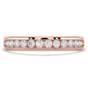 Round Diamond Channel Set Semi-Eternity Wedding Band Ring in Rose Gold (MVSXB0081-R)