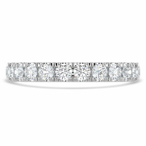 Round Diamond 3/4 Way Semi-Eternity Wedding Band Ring in White Gold (MVSXB0083-W)