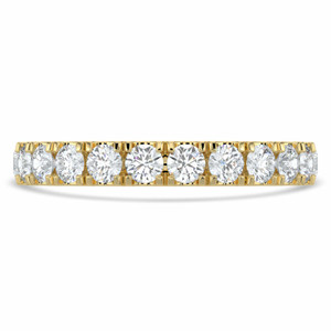 Round Diamond 3/4 Way Semi-Eternity Wedding Band Ring in Yellow Gold (MVSXB0083-Y)