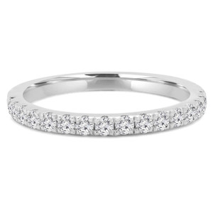 Round Diamond Semi-Eternity Wedding Band Ring in White Gold (MVSXB0085-W)