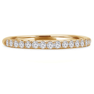 Round Lab Created Diamond Semi-Eternity Wedding Band Ring in Yellow Gold (MVSXB1001-Y)