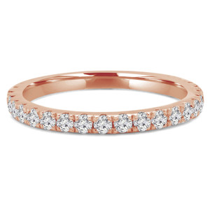 Round Lab Created Diamond Semi-Eternity Wedding Band Ring in Rose Gold (MVSXB1005-R)
