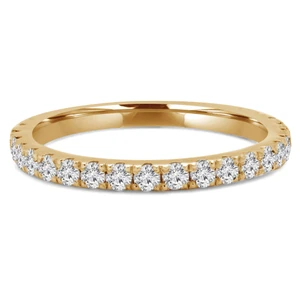 Round Lab Created Diamond Semi-Eternity Wedding Band Ring in Yellow Gold (MVSXB1005-Y)