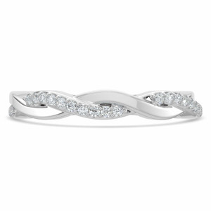 Round Lab Created Diamond Infinity Semi-Eternity Wedding Band Ring in White Gold (MVSXB1015-W)