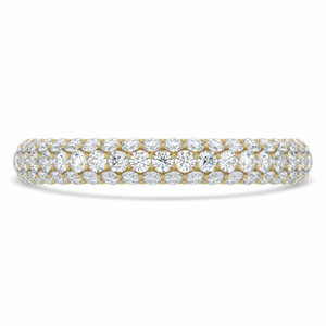 Round Lab Created Diamond Semi-Eternity Wedding Band Ring in Yellow Gold (MVSXB1037-Y)