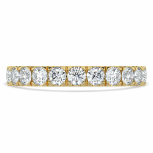 Round Lab Created Diamond Semi-Eternity Wedding Band Ring in Yellow Gold (MVSXB1039-Y)