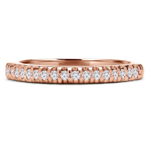 Round Lab Created Diamond Semi-Eternity Wedding Band Ring in Rose Gold (MVSXB1046-R)