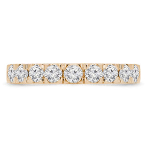 Round Lab Created Diamond Semi-Eternity Wedding Band Ring in Yellow Gold (MVSXB1051-Y)