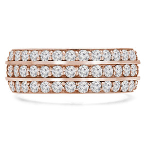 Round Lab Created Diamond Semi-Eternity Wedding Band Ring in Rose Gold (MVSXB1052-R)