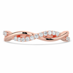 Round Lab Created Diamond Semi-Eternity Wedding Band Ring in Rose Gold (MVSXB1056-R)
