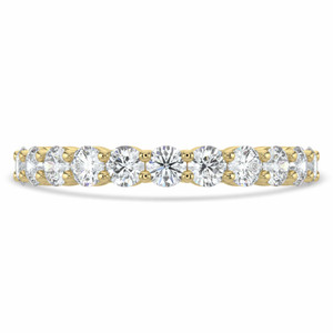Round Lab Created Diamond Semi-Eternity Wedding Band Ring in Yellow Gold (MVSXB1058-Y)