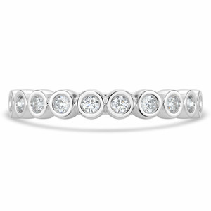 Round Lab Created Diamond Semi-Eternity Wedding Band Ring in White Gold (MVSXB1061-W)