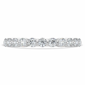 Round Lab Created Diamond Semi-Eternity Wedding Band Ring in White Gold (MVSXB1063-W)