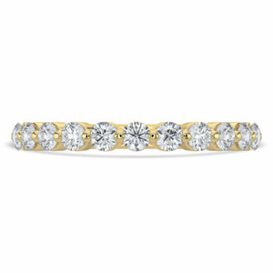Round Lab Created Diamond Semi-Eternity Wedding Band Ring in Yellow Gold (MVSXB1063-Y)