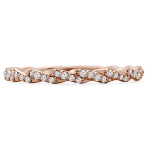Round Lab Created Diamond Semi-Eternity Wedding Band Ring in Rose Gold (MVSXB1064-R)