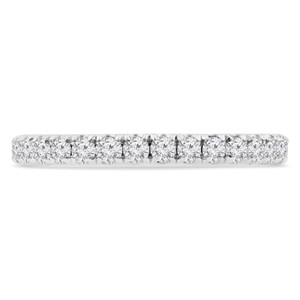 Round Lab Created Diamond 3/4 Way Semi-Eternity Wedding Band Ring in White Gold (MVSXB1071-W)