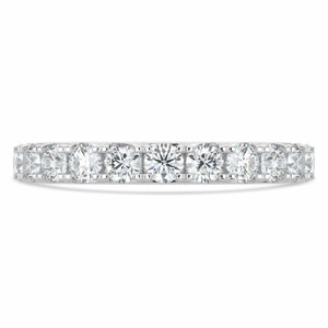 Round Lab Created Diamond 3/4 Way Semi-Eternity Wedding Band Ring in White Gold (MVSXB1072-W)