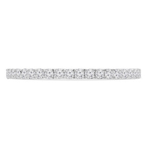 Round Lab Created Diamond 3/4 Way Semi-Eternity Wedding Band Ring in White Gold (MVSXB1073-W)