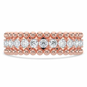 Round Lab Created Diamond Semi-Eternity Wedding Band Ring in Rose Gold (MVSXB1076-R)