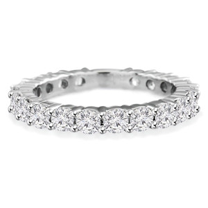 Round Lab Created Diamond 3/4 Way Semi-Eternity Wedding Band Ring in White Gold (MVSXB1078-W)