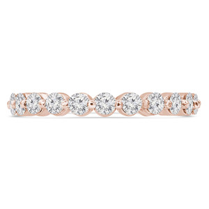 Round Lab Created Diamond 3/4 Way Semi-Eternity Wedding Band Ring in Rose Gold (MVSXB1079-R)