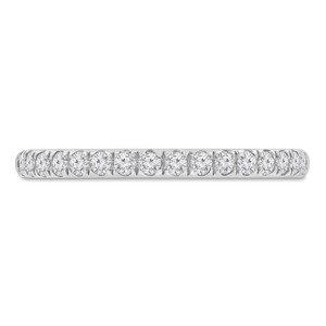 Round Lab Created Diamond 3/4 Way Semi-Eternity Wedding Band Ring in White Gold (MVSXB1080-W)