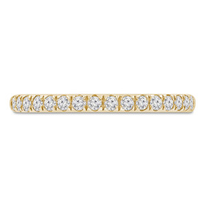 Round Lab Created Diamond 3/4 Way Semi-Eternity Wedding Band Ring in Yellow Gold (MVSXB1080-Y)