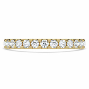Round Lab Created Diamond 3/4 Way Semi-Eternity Wedding Band Ring in Yellow Gold (MVSXB1082-Y)