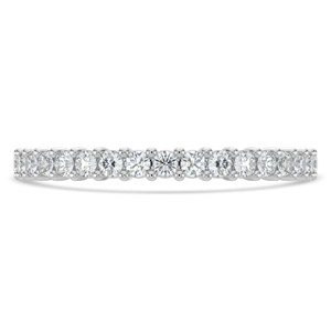 Round Lab Created Diamond 3/4 Way Shared Prong Semi-Eternity Wedding Band Ring in White Gold (MVSXB1087-W)