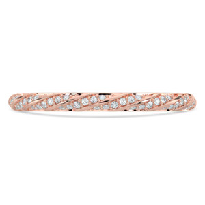 Round Lab Created Diamond 3/4 Way Twisted Semi-Eternity Wedding Band Ring in Rose Gold (MVSXB1088-R)