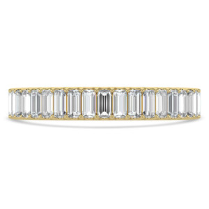 Baguette Lab Created Diamond 3/4 Way Shared Prong Semi-Eternity Wedding Band Ring in Yellow Gold (MVSXB1089-Y)