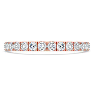 Round Diamond 3/4 Way Semi-Eternity Wedding Band Ring in Rose Gold (MVSXB1092-R)