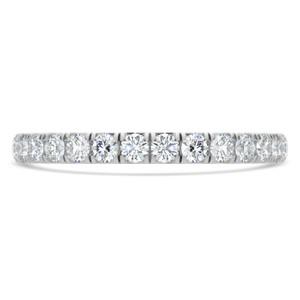 Round Diamond 3/4 Way Semi-Eternity Wedding Band Ring in White Gold (MVSXB1092-W)