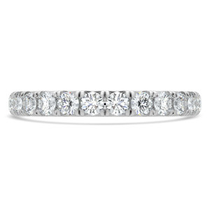 Round Diamond 3/4 Way Semi-Eternity Wedding Band Ring in White Gold (MVSXB1093-W)