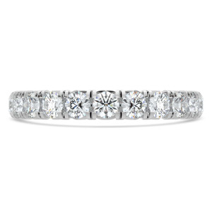Round Diamond 3/4 Way Semi-Eternity Wedding Band Ring in White Gold (MVSXB1094-W)