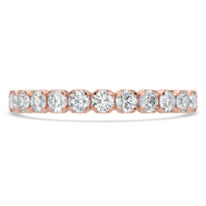 Round Diamond Semi-Eternity Wedding Band Ring in Rose Gold (MVSXB1101-R)