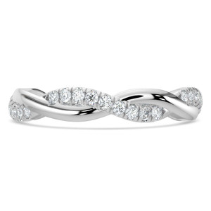 Round Diamond Braided Eternity Wedding Band Ring in White Gold (MVSXB1104-W)
