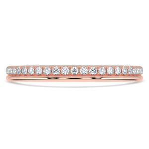Round Diamond Half Pave Semi-Eternity Wedding Band Ring in Rose Gold (MVSXB1109-R)