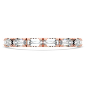 Baguette Diamond 3/4 Way East-West Set Semi-Eternity Wedding Band Ring in Rose Gold (MVSXB1121-R)
