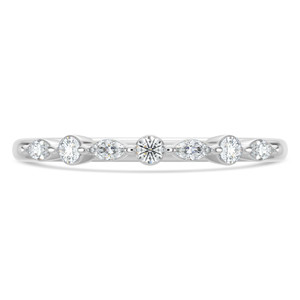 Marquise Diamond Shared Prong Semi-Eternity Wedding Band Ring in White Gold Alternating Marquise & Round Set Diamonds (MVSXB1122-W)
