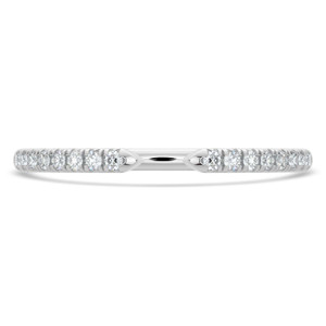 Round Diamond Open Semi-Eternity Wedding Band Ring in White Gold (MVSXB1126-W)
