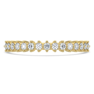 Round Diamond Shared Prong Compass Set Semi-Eternity Wedding Band Ring in Yellow Gold (MVSXB1130-Y)