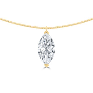 Marquise Diamond Solitaire Choker Pendant Pendant Necklace in Yellow Gold (MDR260005)
