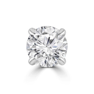 Round Diamond 4-Prong single Mens Stud Earring in White Gold with Screwback (MVSE3001-W)