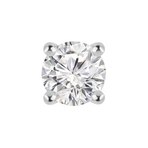 Round Diamond 4-Prong Single Mens Stud Earring in White Gold with Screwback (MVSE3002-W)